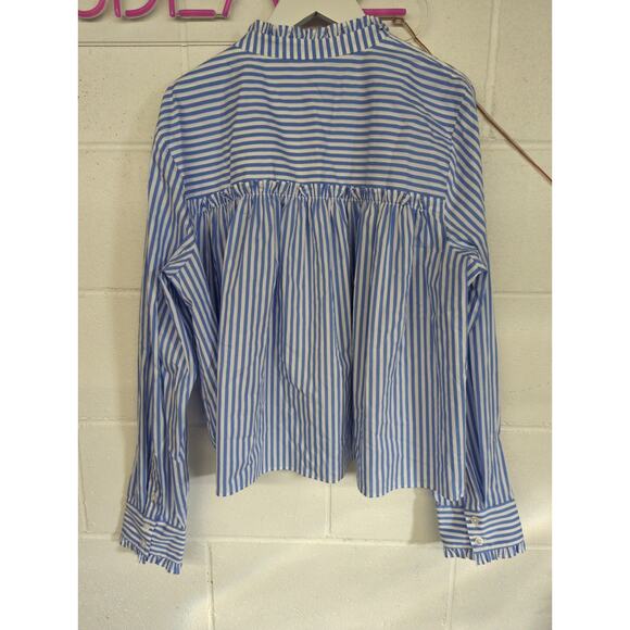 Veronica Beard Blue Striped Blouse - Picture 4 of 4